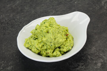 Avocado guacamole sauce with chili pepper