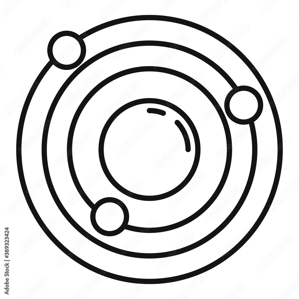 Poster atom gravity icon. outline atom gravity vector icon for web design isolated on white background