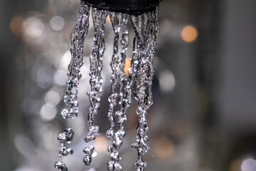 water flowing from a fountain