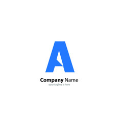 The simple elegant logo of letter A with white background