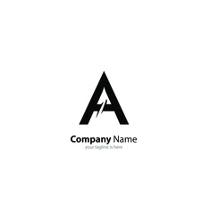 The simple elegant logo of letter A with white background