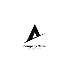 the simple elegant logo of letter A with white background