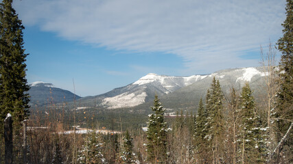snow capped mountains