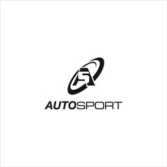 Simple and minimalist A&S letter circle in black Color for the Auto Sport logo design