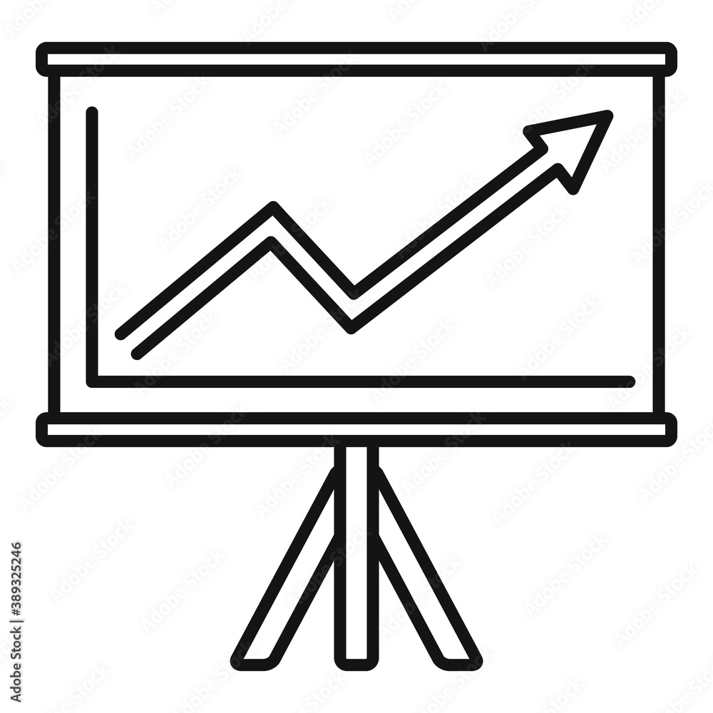 Poster graph banner business training icon. outline graph banner business training vector icon for web desi