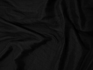 Black fabric texture background. Blank luxury waft shirt textile and material - obrazy, fototapety, plakaty