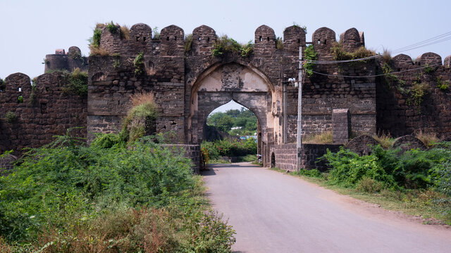 lower angle view of Kalaburagi fort entrance gate in Kalaburagi