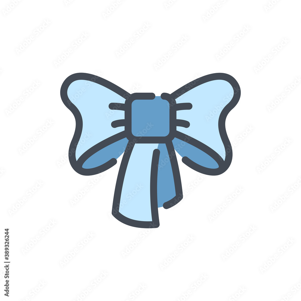Poster bow ribbon color line icon. bow tie vector outline colorful sign.