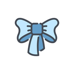 Bow ribbon color line icon. Bow tie vector outline colorful sign.