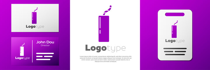 Logotype Detonate dynamite bomb stick and timer clock icon isolated on white background. Time bomb - explosion danger concept. Logo design template element. Vector.