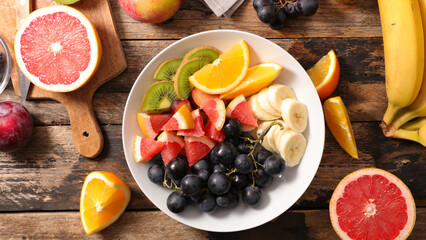 fresh fruit salad in bowl