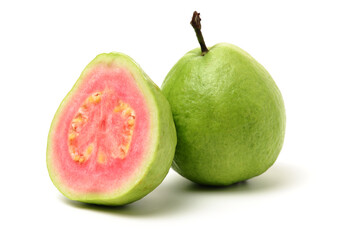 Pink guava isolated on white background