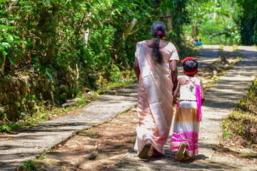 rural wedding ceremony, grandmother and grand daughter