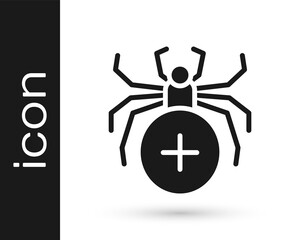 Black Spider icon isolated on white background. Happy Halloween party. Vector.