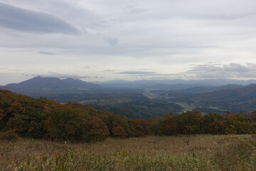 日本の岡山県の蒜山高原の美しい風景