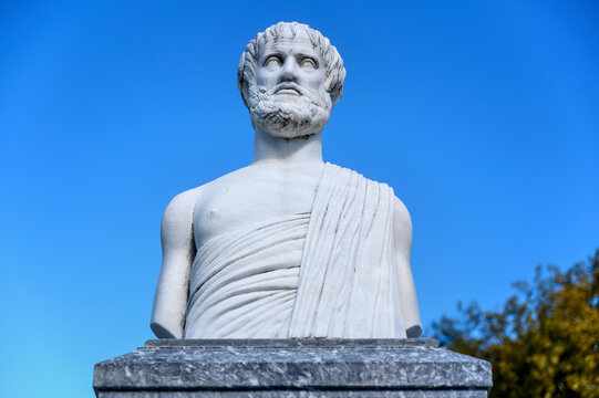 Statue of Aristotle in Olympiada village, Halkidiki, Greece