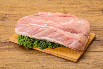 Raw pork loin for cooking