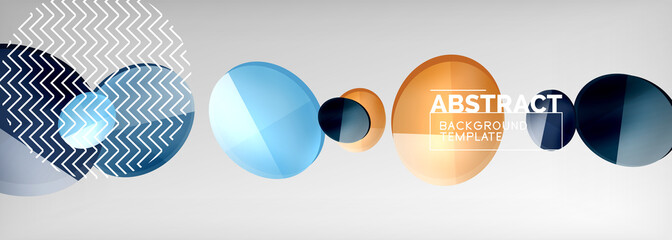 Abstract glossy round shapes vector background. Vector futuristic illustration for covers, banners, flyers and posters and other