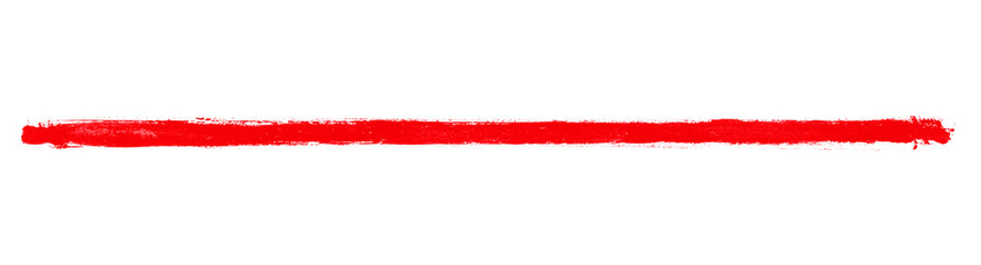Lange rote Pinsel Linie als Streifen, Markierung oder zum Unterstreichen