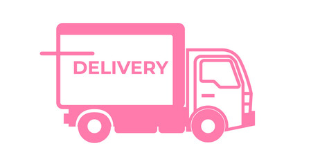 Delivery truck van vector icon isolated on white background