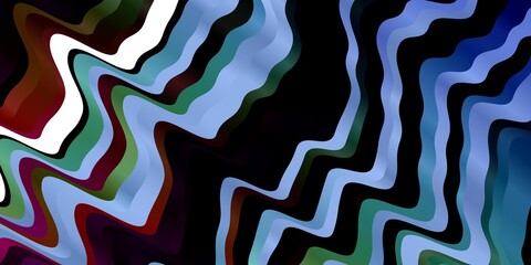 Dark Multicolor vector pattern with wry lines.