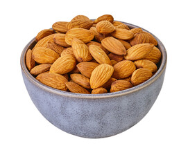 almonds in bowl  with clipping path