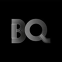 Initial letter logo BQ linked white colored, isolated in black background. Vector design template elements for company identity.