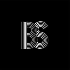 Initial letter logo BS linked white colored, isolated in black background. Vector design template elements for company identity.