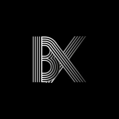 Initial letter logo BX linked white colored, isolated in black background. Vector design template elements for company identity.