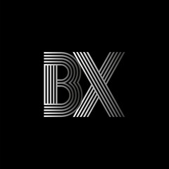 Initial letter logo BX linked white colored, isolated in black background. Vector design template elements for company identity.