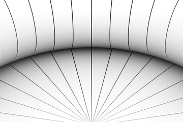 Black and white fan abstract background 3D render illustration