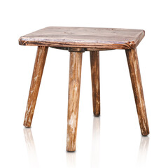 Stool with four legs isolated white background