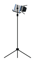 Professional light projector on tripod isolated on white