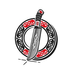 knife, dagger for hunting with an ornament