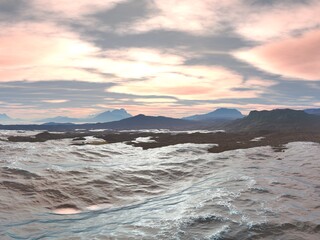 Beautiful sunrise seascape