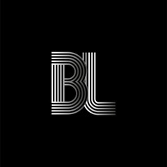Initial letter logo BL linked white colored, isolated in black background. Vector design template elements for company identity.