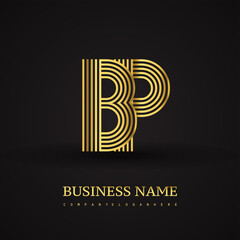 Letter BP linked logo design. Elegant golden colored symbol for your business or company identity.