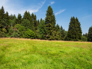 Rhönlandschaft am Kreuzberg - der Heilige Berg der Franken - Biosphärenreservat Rhön, Unterfranken, Franken, Bayern, Deutschland