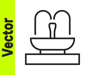 Black line Fountain icon isolated on white background. Vector.