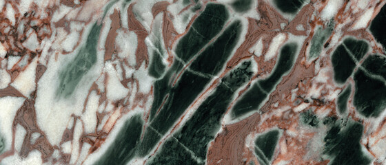 Rainforest green marble texture background, luxurious green agate marble texture with brown veins, polished quartz stone background, natural breccia marble for ceramic wall and floor tiles.