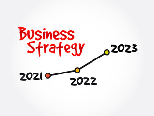 2021 - 2022 - 2023 Years Timeline of Business Strategy concept background