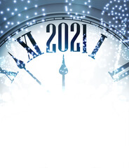 Obraz premium Part clock showing 2021 year.