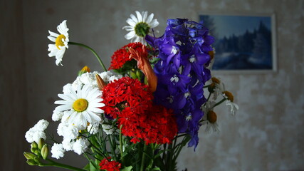 a bouquet of garden flowers