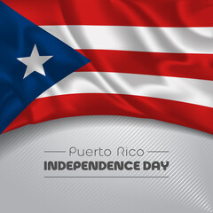 Puerto Rico happy independence day greeting card, banner vector illustration