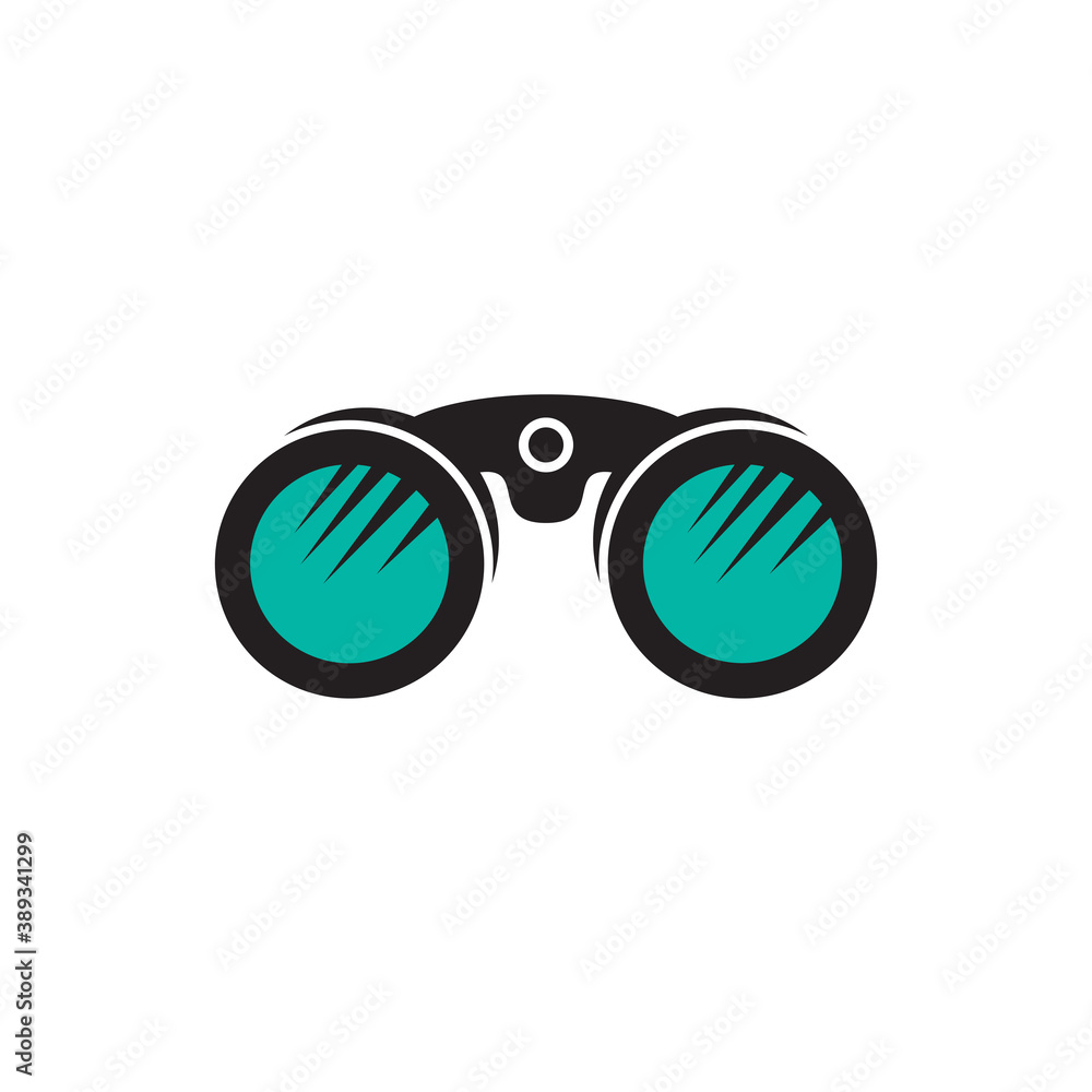 Sticker binocular icon logo design template