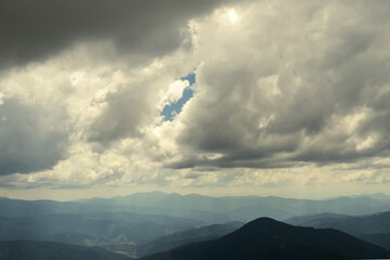 Beautiful cloudy sky over the mountains. Nature. The mountains.