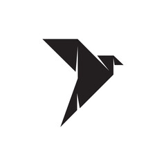 Origami bird logo design template