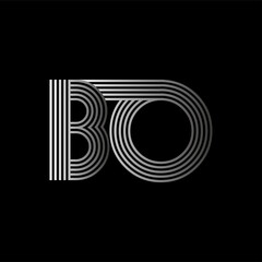 Initial letter logo BO linked white colored, isolated in black background. Vector design template elements for company identity.