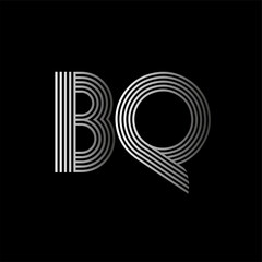 Initial letter logo BQ linked white colored, isolated in black background. Vector design template elements for company identity.