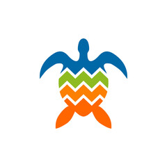 Turtle animal logo design template